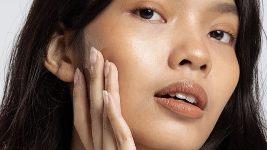 Woman with retinol product on face