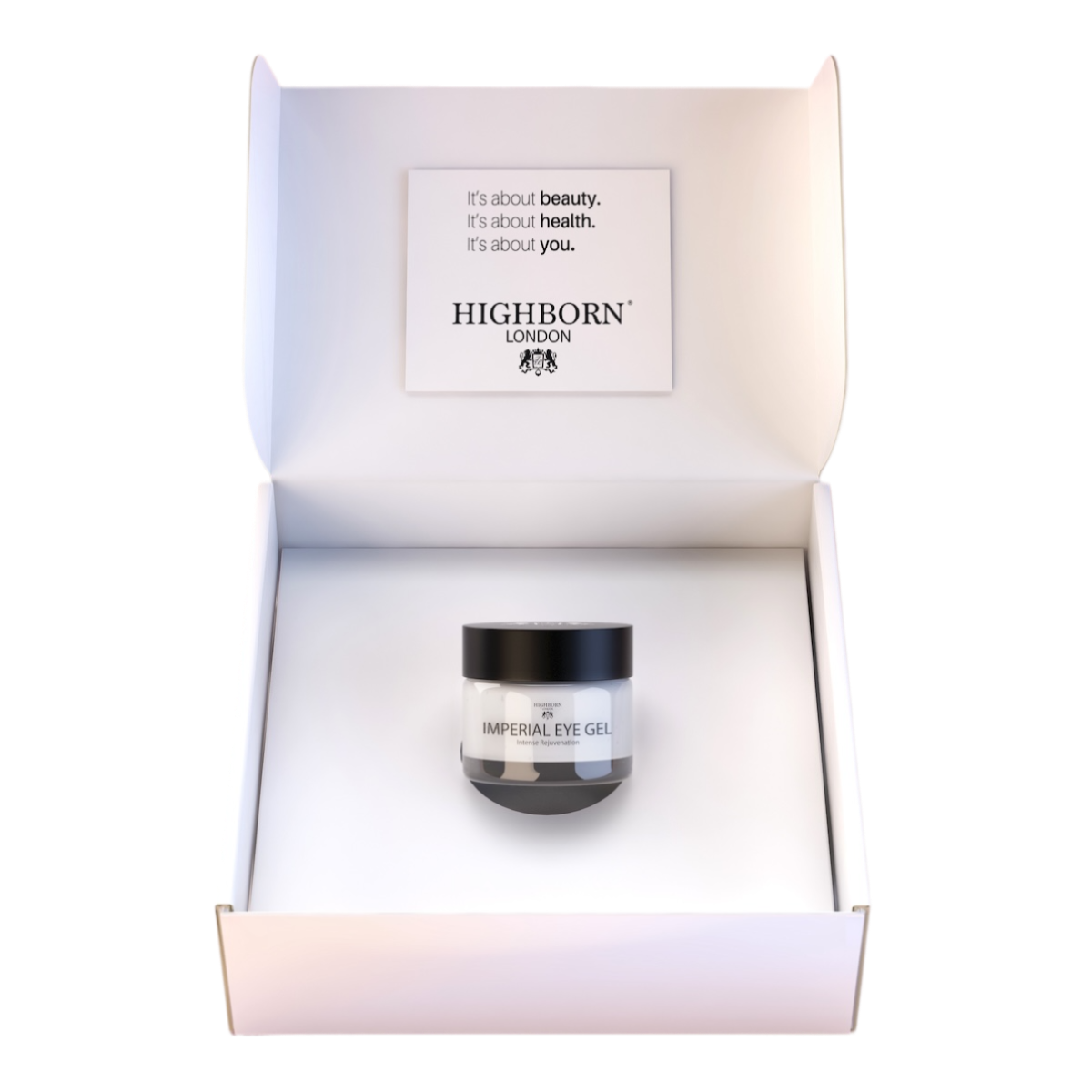 Highborn eye gel in a white box with a visible brand label.