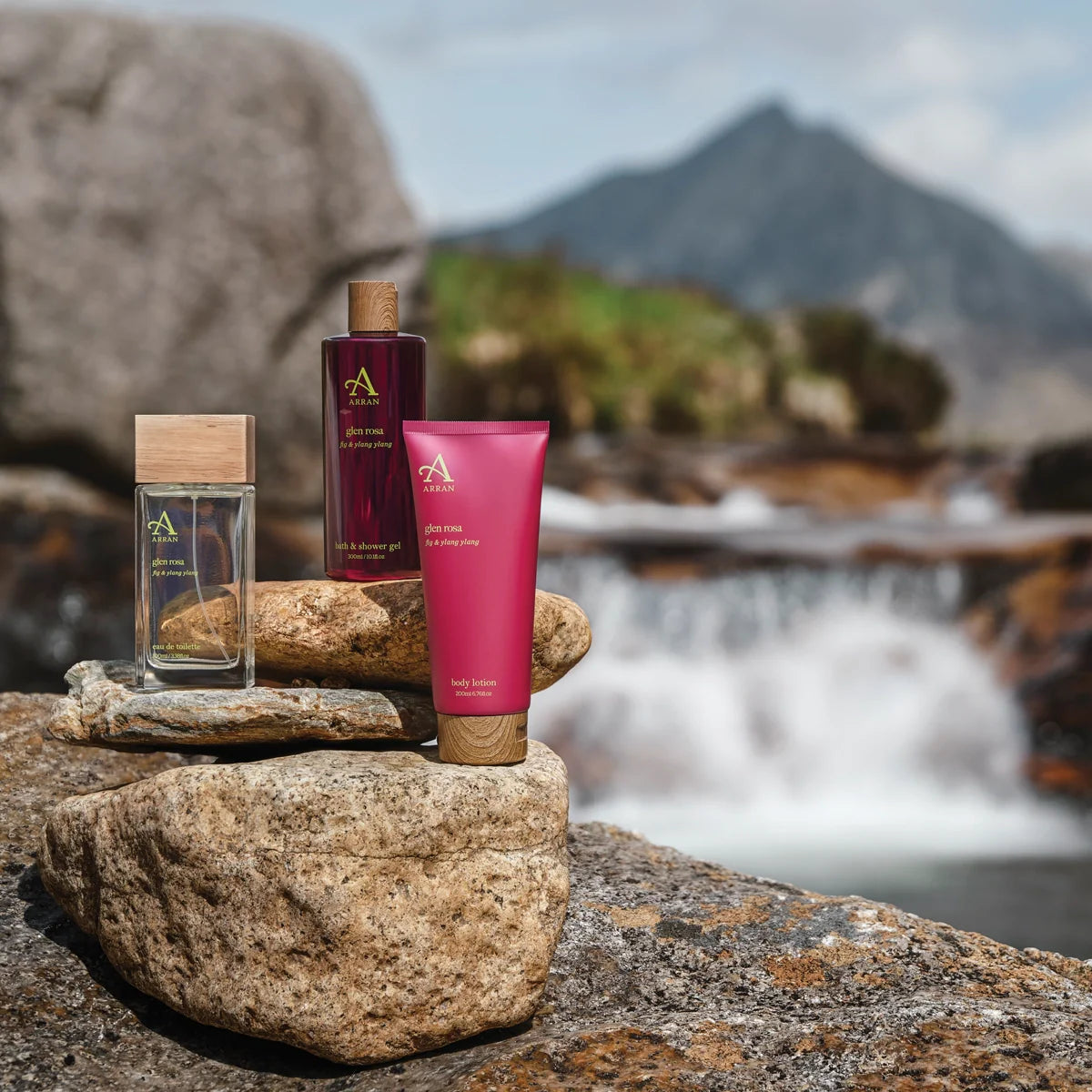 Glen Rosa Fig & Ylang Ylang Bath & Shower Gel - 300ml lifestyle shot in scotland