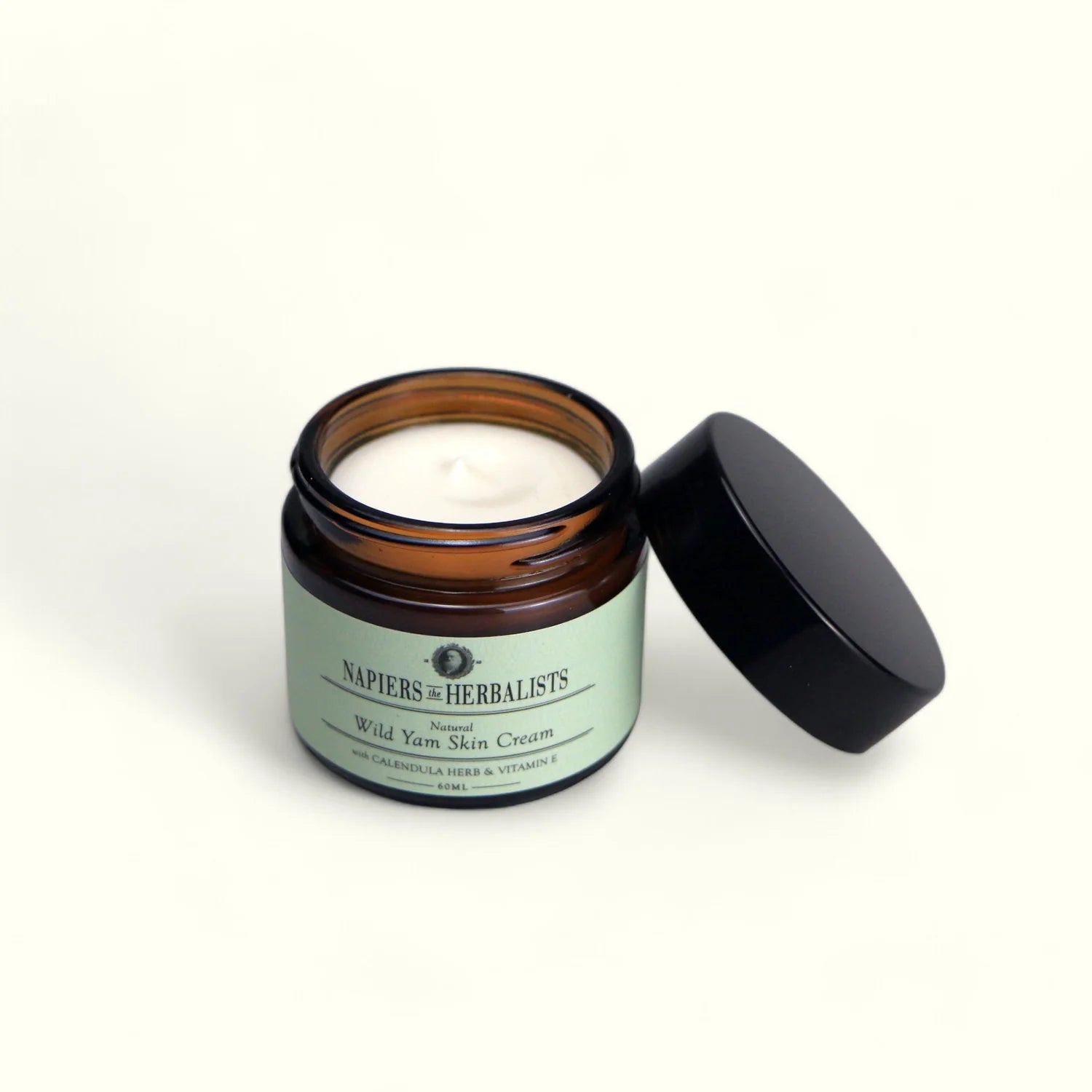 Napiers Wild Yam Skin Cream top open pack shot with texture