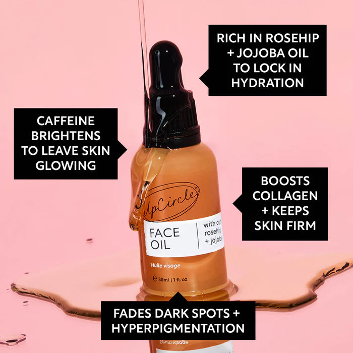 UpCircle Beauty Organic Face Oil with Coffee Extract features list