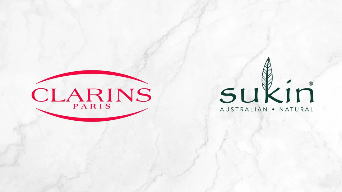 Carins and Sukin logos on white marble