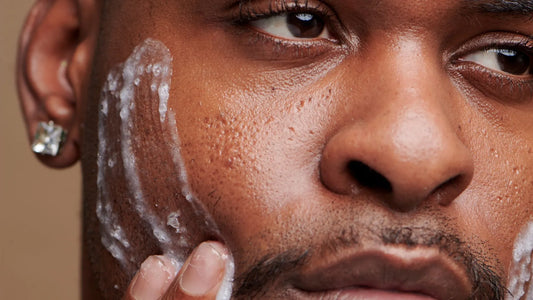 Skincare for men blog with man wearing skincare