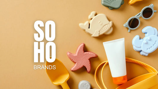 Beach products hinting towards travel friendly sustainable skincare