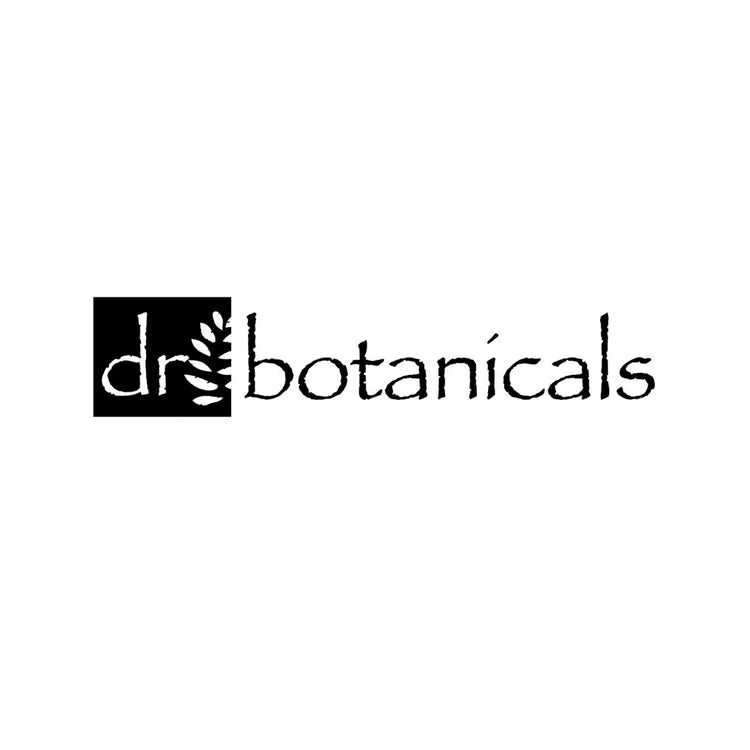 Dr Botanicals black logo on white background