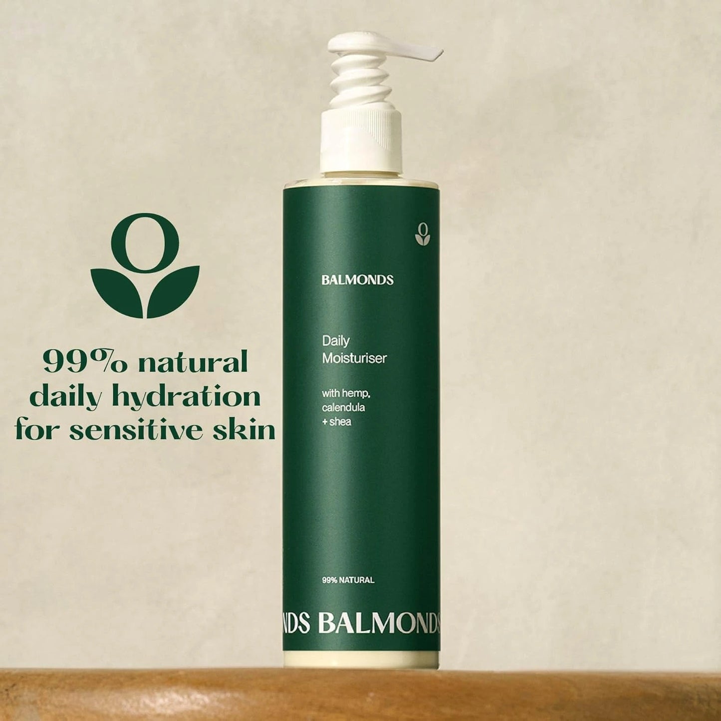 Balmonds Daily Moisturising Cream - 300ml product shot with infographic