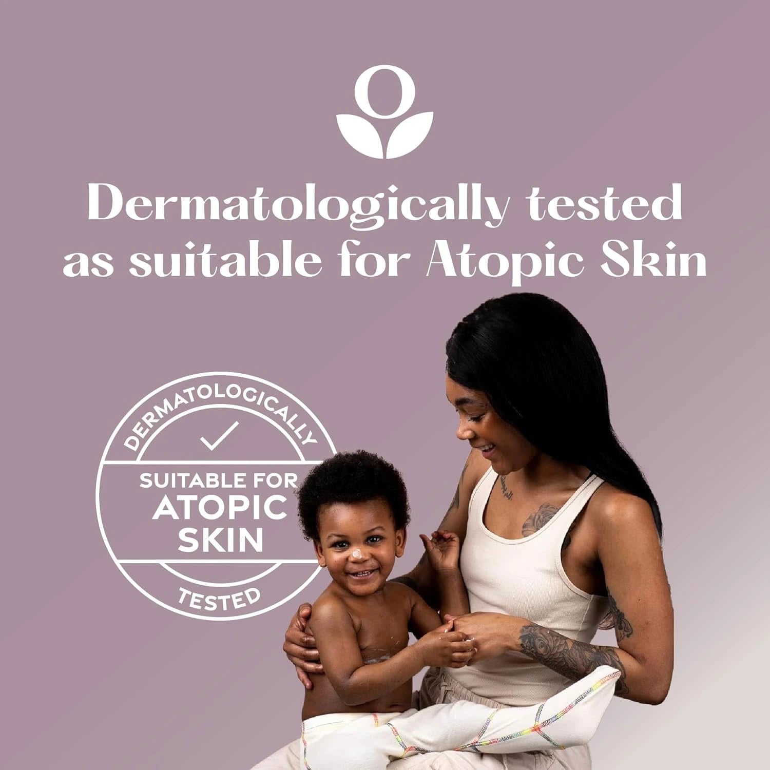 Balmonds Daily Moisturising Cream - 300ml woman holding baby infographic