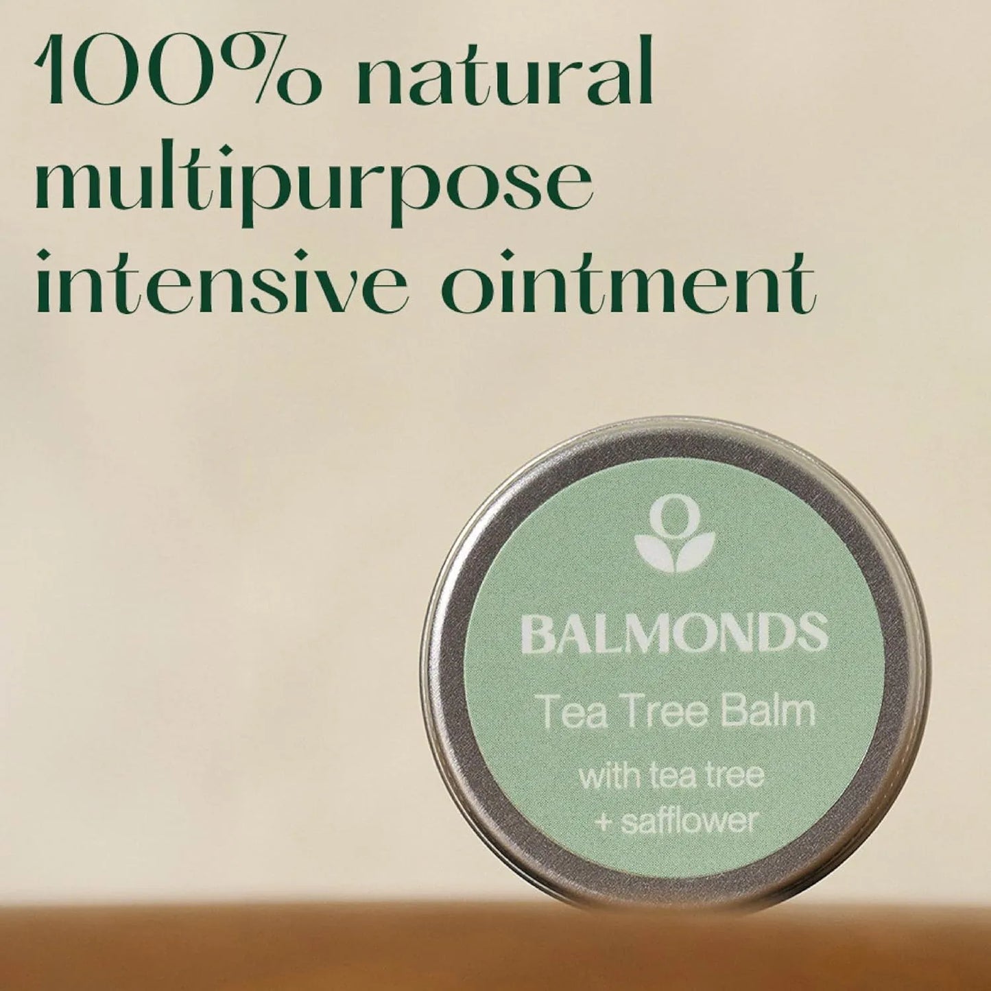 Balmonds Tea Tree Balm - 15ml 100% natural infographic