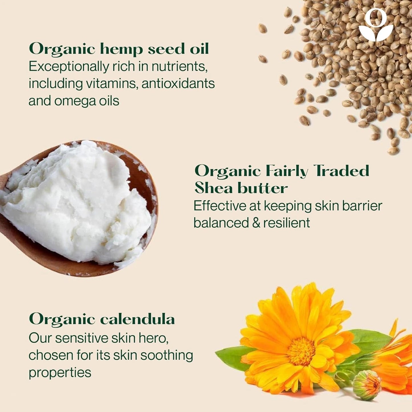 Balmonds Daily Moisturising Cream - 300ml ingredient images infographic