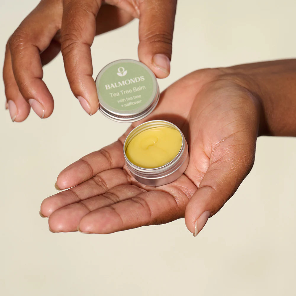 Balmonds Tea Tree Balm - 15ml product swatch in hands