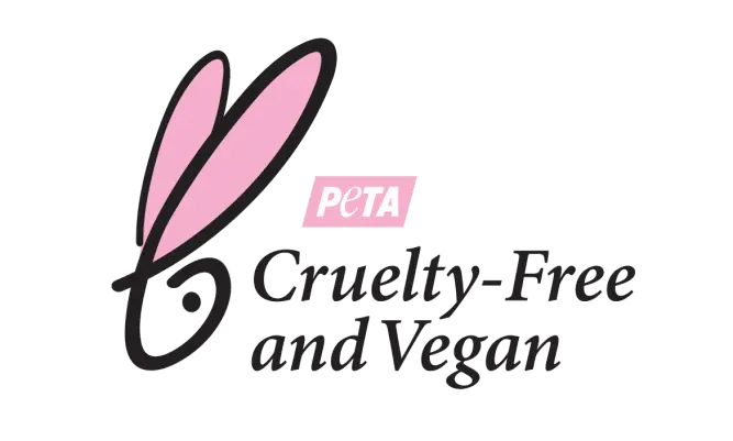 PETA logo with a pink bunny ear on a white background