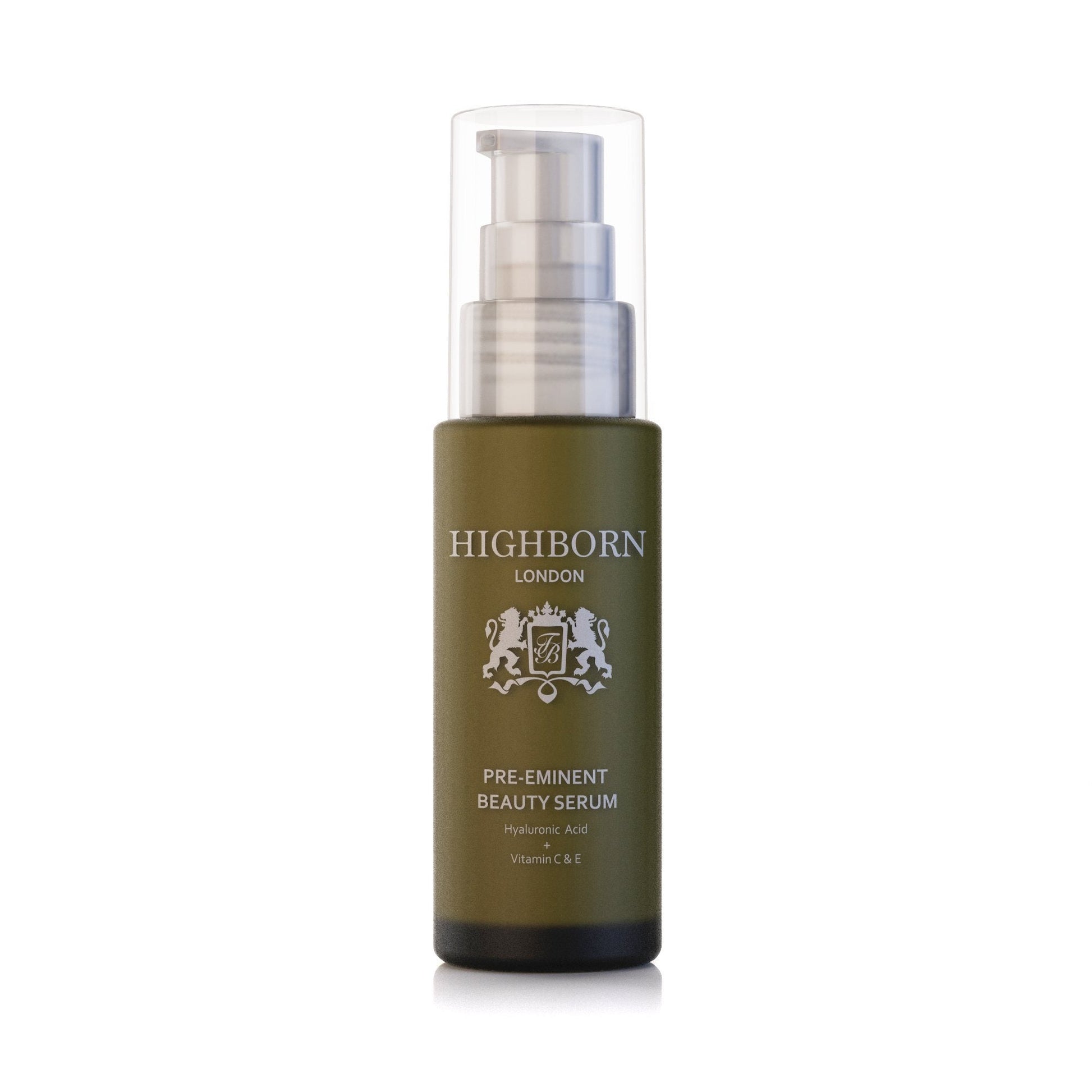 Highborn London pre-eminent beauty serum bottle on a white background