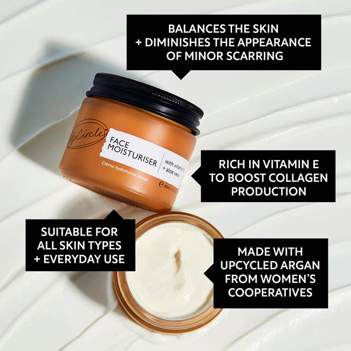 UpCircle Beauty Face Moisturiser with Vitamin E features list