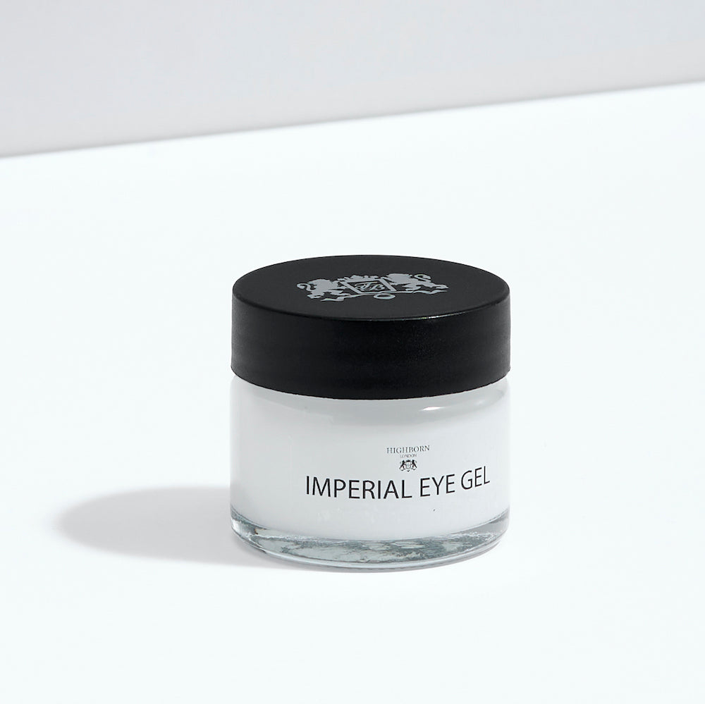 Jar of Imperial Eye Gel with black lid on a white background