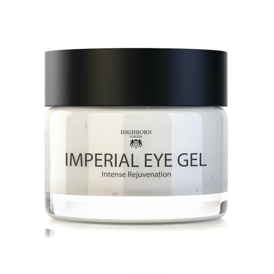 Jar of Imperial Eye Gel with black lid on a white background