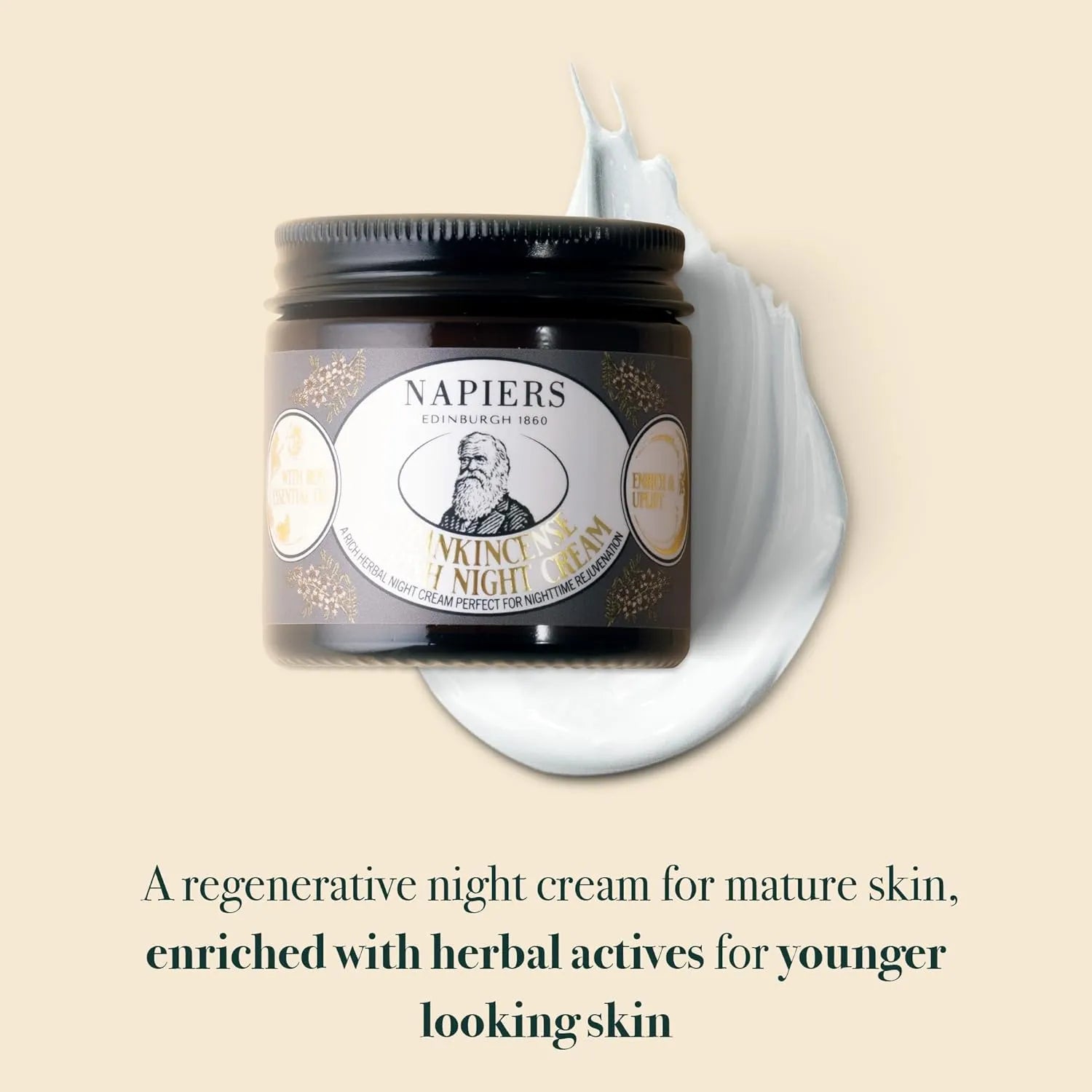 Napiers The Herbalists Frankincense Nourish Night Cream - 60ml infographic 1 regenerative night cream