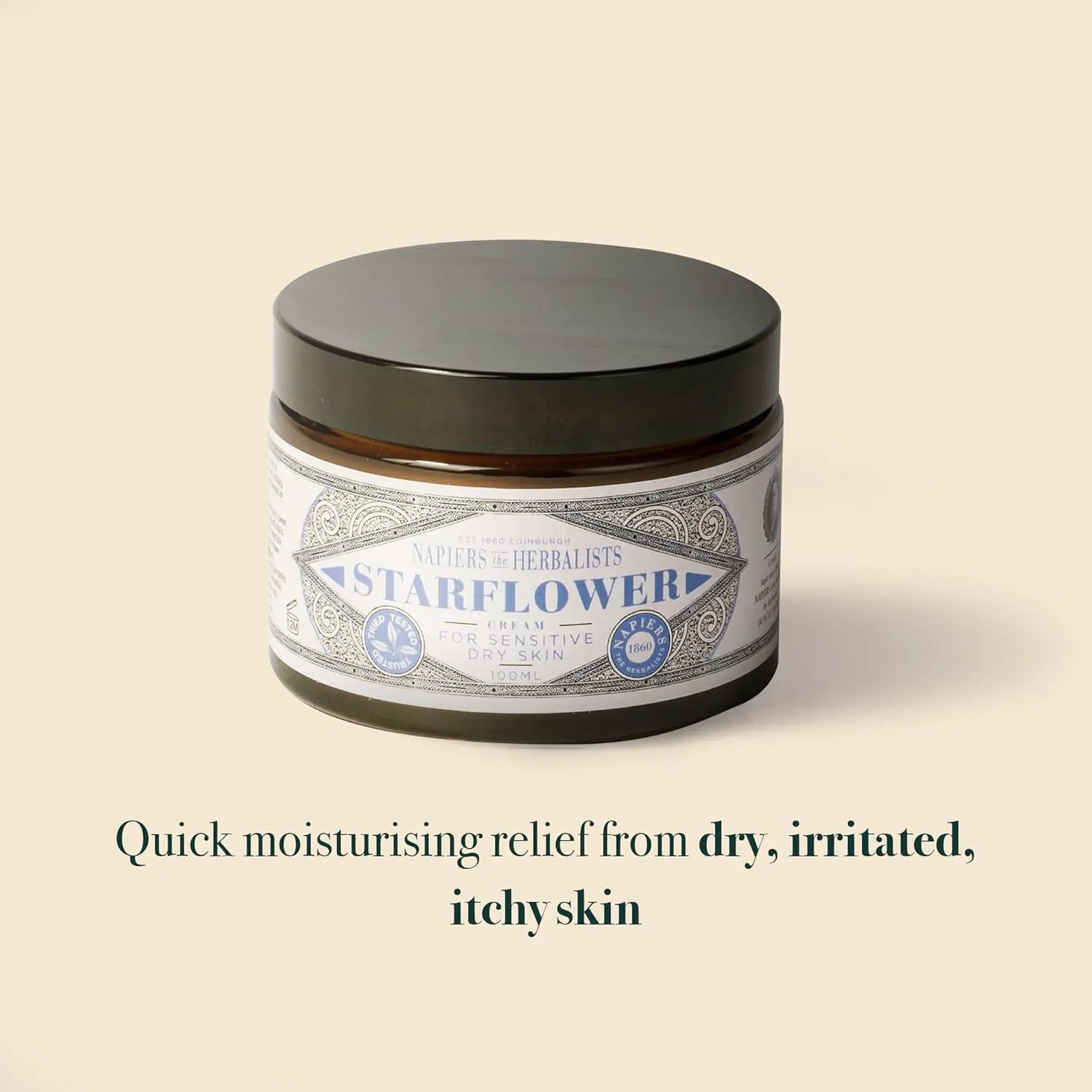 Napiers The Herbalists Starflower Dry Skin Cream - 100ml infographic 1 quick moisturising relief