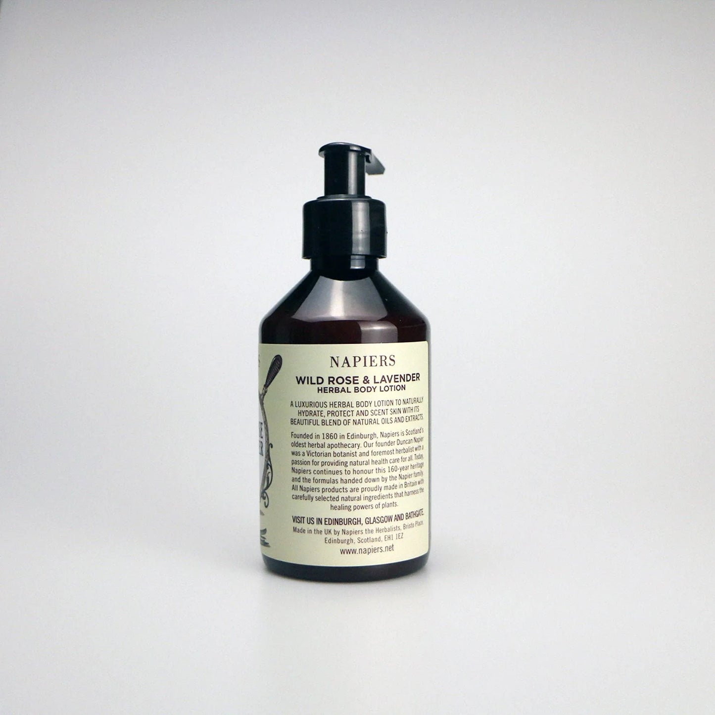 Napiers Wild Rose & Lavender Body Lotion product shot back