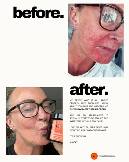 Wild Crafted Repair Balm middle aged woman comparison