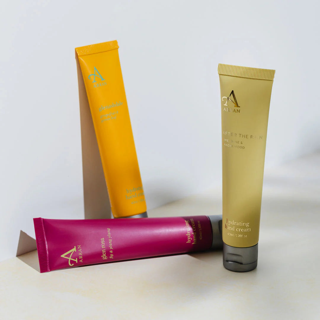 After the Rain Hydrating Hand Cream - 40ml lifestyle shot of hand cream collection